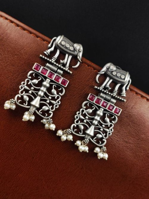Antique Silver Elephant Earrings - Timeless elegance meets exotic charm.