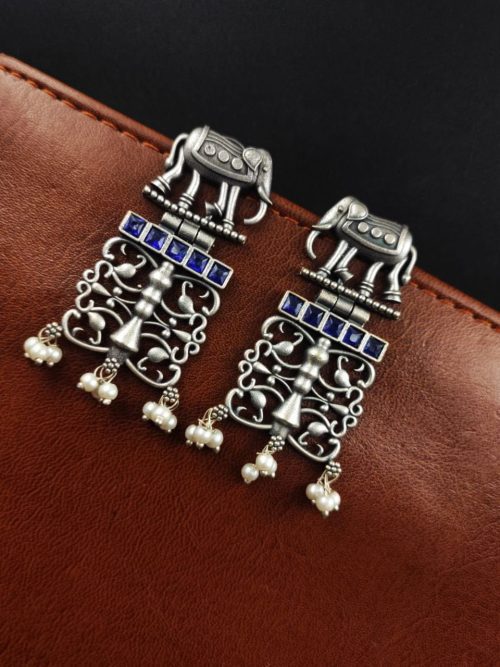 Antique Silver Elephant Earrings - Timeless elegance meets exotic charm.
