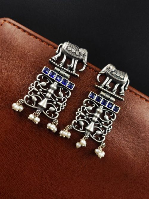 Antique Silver Elephant Earrings - Timeless elegance meets exotic charm.