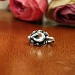 Handcrafted Oxidized Stone Nosepin for Traditional Look - "White"