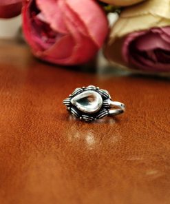 Handcrafted Oxidized Stone Nosepin for Traditional Look