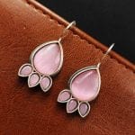 Silver Replica Stone Earrings - Best Hook oxidised Casual Jewelry - "Babypink"
