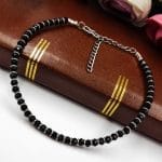 Oxidised Crystal Beads Anklet | Affordable Casual Wear Payal For Girls - "Black"
