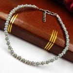 Oxidised Crystal Beads Anklet | Affordable Casual Wear Payal For Girls - "Grey"