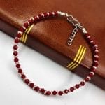 Oxidised Crystal Beads Anklet | Affordable Casual Wear Payal For Girls - "Maroon"