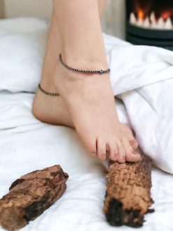 Affordable Silver Plated Evil Eye Beads Anklets for Girls