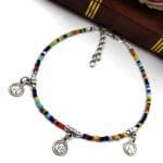 Beautiful Multi Beads Anklets in oxidised Charms For Girls