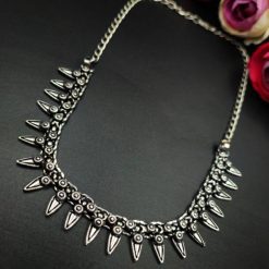 Affordable Silver Choker Necklace - Khushbu Necklaces for Girls