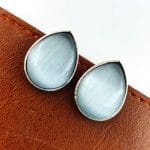 Bulk 92 Stone Stud Earrings | Silver Replica Monalisa Earring | Casual Wear Jewelry - "Grey"