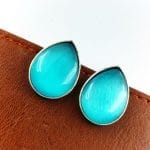 Stone Stud Earrings | Silver Replica Monalisa Earring | Casual Wear Jewelry