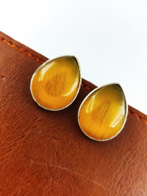 Stone Stud Earrings | Silver Replica Monalisa Earring | Casual Wear Jewelry