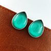 Stone Stud Earrings | Silver Replica Monalisa Earring | Casual Wear Jewelry