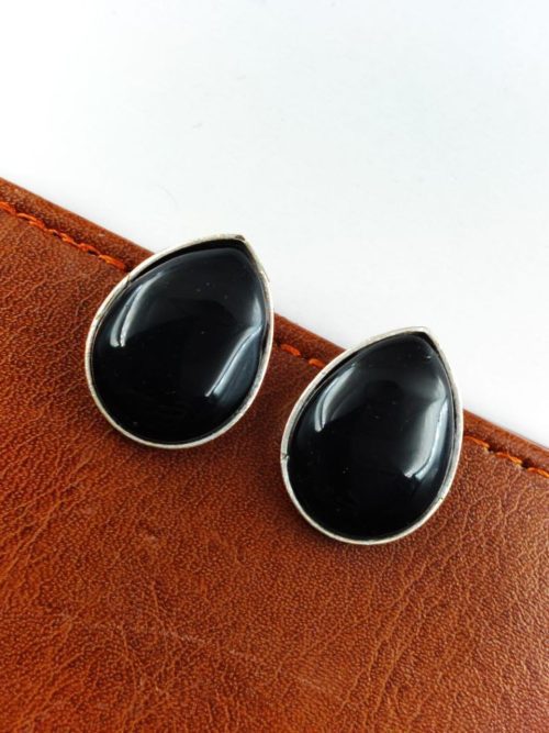 Stone Stud Earrings | Silver Replica Monalisa Earring | Casual Wear Jewelry