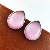 Stone Stud Earrings | Silver Replica Monalisa Earring | Casual Wear Jewelry