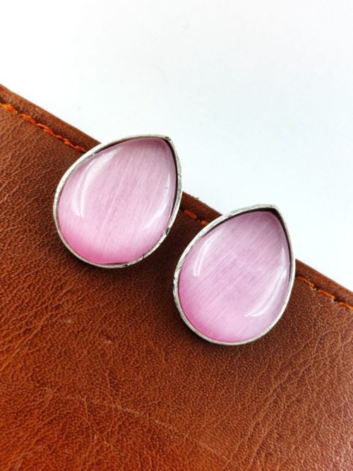 Stone Stud Earrings | Silver Replica Monalisa Earring | Casual Wear Jewelry