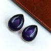 Stone Stud Earrings | Silver Replica Monalisa Earring | Casual Wear Jewelry