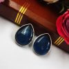 Stone Stud Earrings | Silver Replica Monalisa Earring | Casual Wear Jewelry