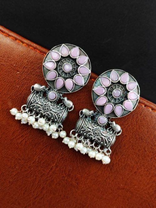 Trendy Oxidised Earrings - Traditional Stud Earring For Girls