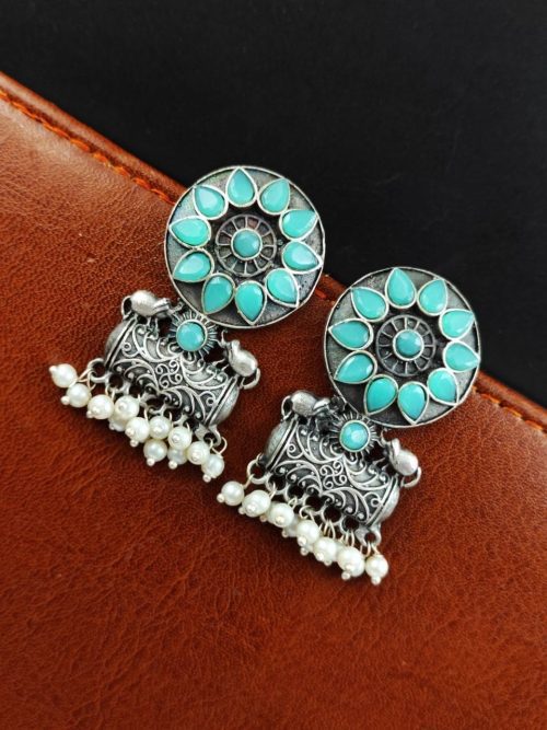 Trendy Oxidised Earrings - Traditional Stud Earring For Girls