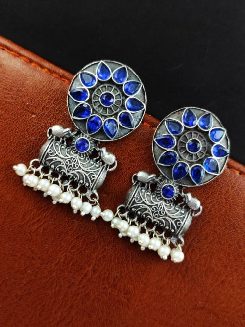 Trendy Oxidised Earrings - Traditional Stud Earring For Girls