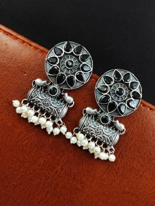 Trendy Oxidised Earrings - Traditional Stud Earring For Girls
