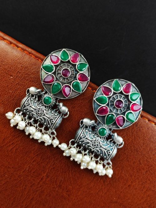 Trendy Oxidized Earrings - Traditional Stud Earring For Girls