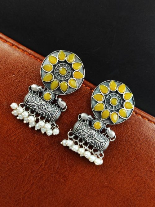 Trendy Oxidised Earrings - Traditional Stud Earring For Girls