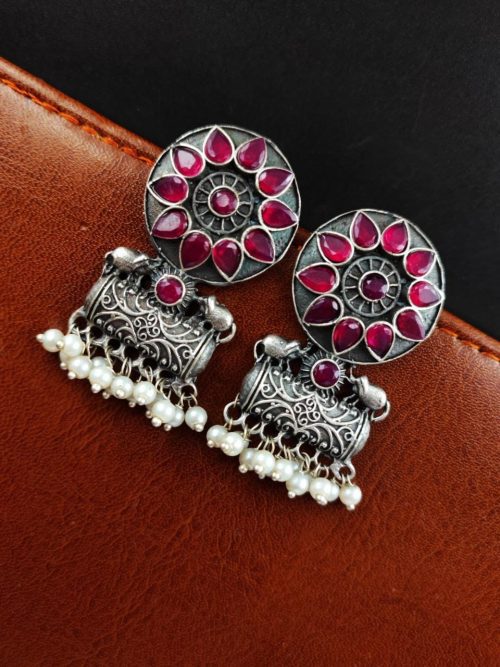 Trendy Oxidised Earrings - Traditional Stud Earring For Girls