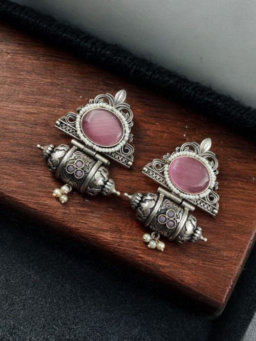 Traditional Afghani Earrings - Best-Selling Pearl Beads Oxidised Studs