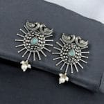 Unique Oxidised Earrings | Designer Iconic Look Dangler Hook Earring - "Mint"