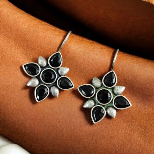 Oxidized Hook Earrings | Silver Look aLike Dailywear Jewelry
