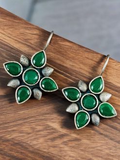 Oxidized Hook Earrings | Silver Look aLike Dailywear Jewelry