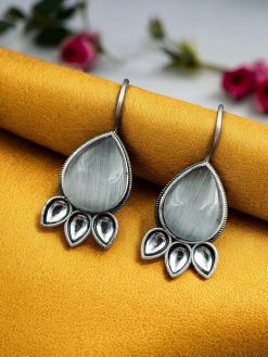 Silver Replica Stone Earrings - Best Hook oxidised Casual Jewelry