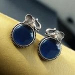 Elephant Stud Earrings - Silver Look alike Best Monalisa Jewellery - "Blue"