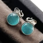 Elephant Stud Earrings - Silver Look alike Best Monalisa Jewellery - "Aqua"