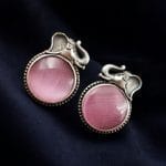 Elephant Stud Earrings - Silver Look alike Best Monalisa Jewellery - "Baby Pink"