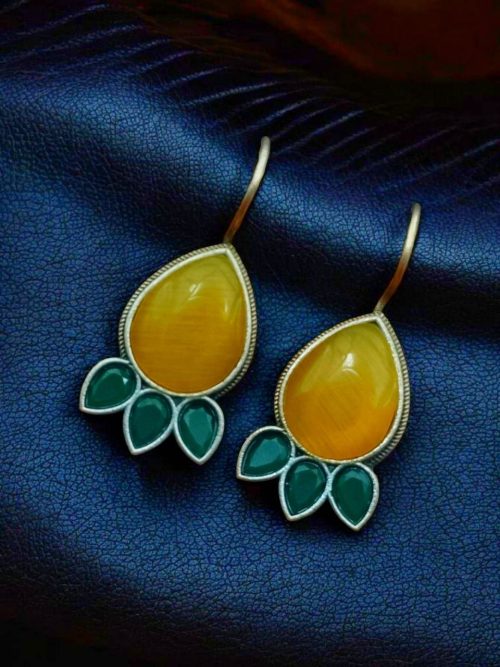 Silver Replica Stone Earrings - Best Hook oxidised Casual Jewelry