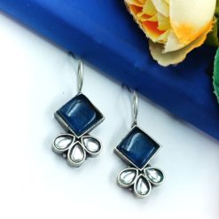 Iconic Look Daily-wear Earrings | Oxidized Silver Replica Hook Style Jewelry