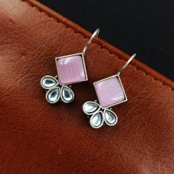 Iconic Look Daily-wear Earrings | Oxidized Silver Replica Hook Style Jewelry
