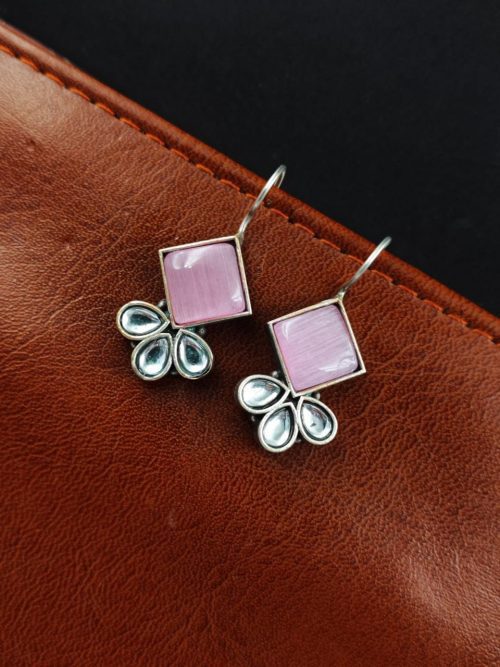Iconic Look Daily-wear Earrings | Oxidized Silver Replica Hook Style Jewelry