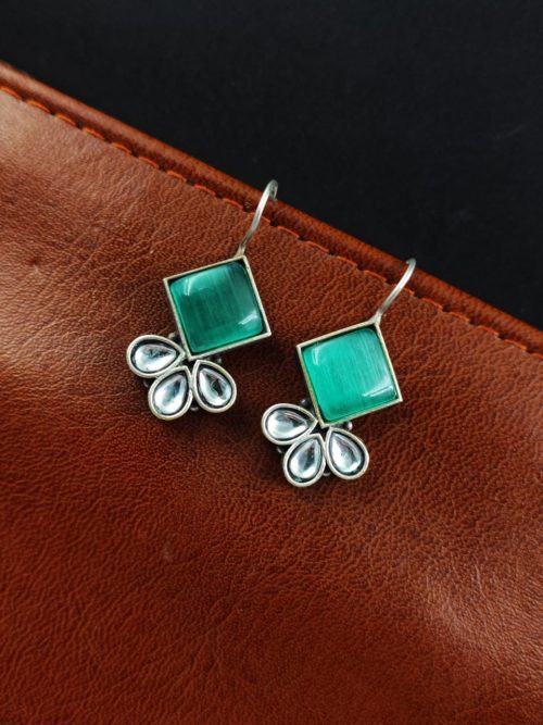Iconic Look Daily-wear Earrings | Oxidized Silver Replica Hook Style Jewelry