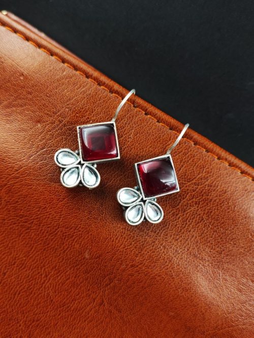 Iconic Look Daily-wear Earrings | Oxidized Silver Replica Hook Style Jewelry