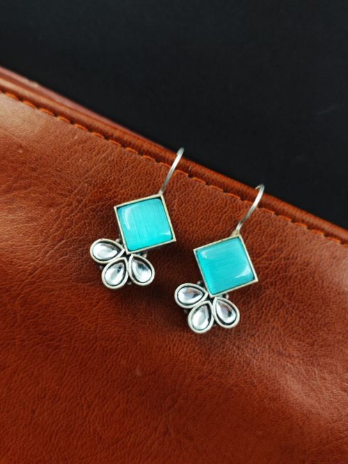 Iconic Look Daily-wear Earrings | Oxidized Silver Replica Hook Style Jewelry
