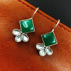 Iconic Look Daily-wear Earrings | Oxidized Silver Replica Hook Style Jewelry