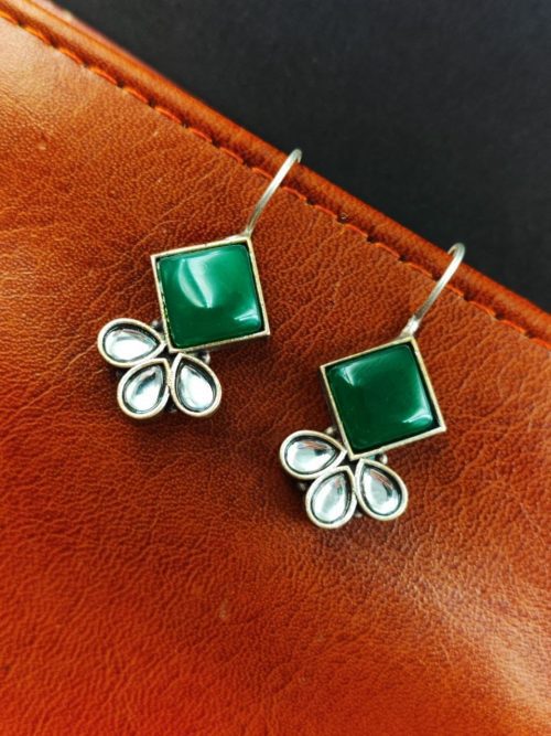 Iconic Look Daily-wear Earrings | Oxidized Silver Replica Hook Style Jewelry