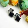 Oxidized Silver Replica Earrings For Everyday Use | Stone Studs Jewelry