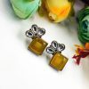 Oxidized Silver Replica Earrings For Everyday Use | Stone Studs Jewelry