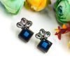 Oxidized Silver Replica Earrings For Everyday Use | Stone Studs Jewelry