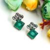 Oxidized Silver Replica Earrings For Everyday Use | Stone Studs Jewelry