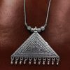Oxidized Triangle Necklace | Unique German Silver Chain Pendent